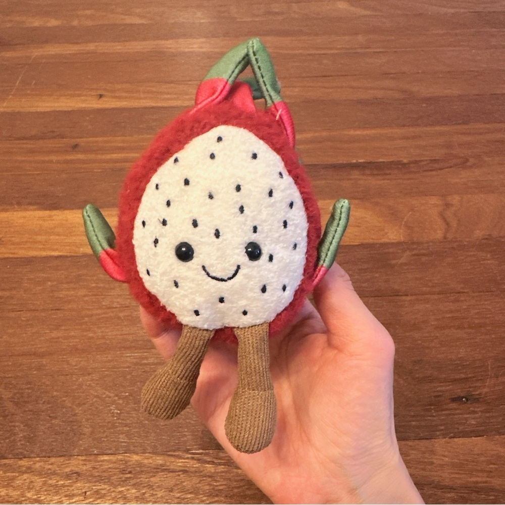 Dragon Fruit Plush Keychain Kawaii Cute Fruit Bag Charm Soft Gift